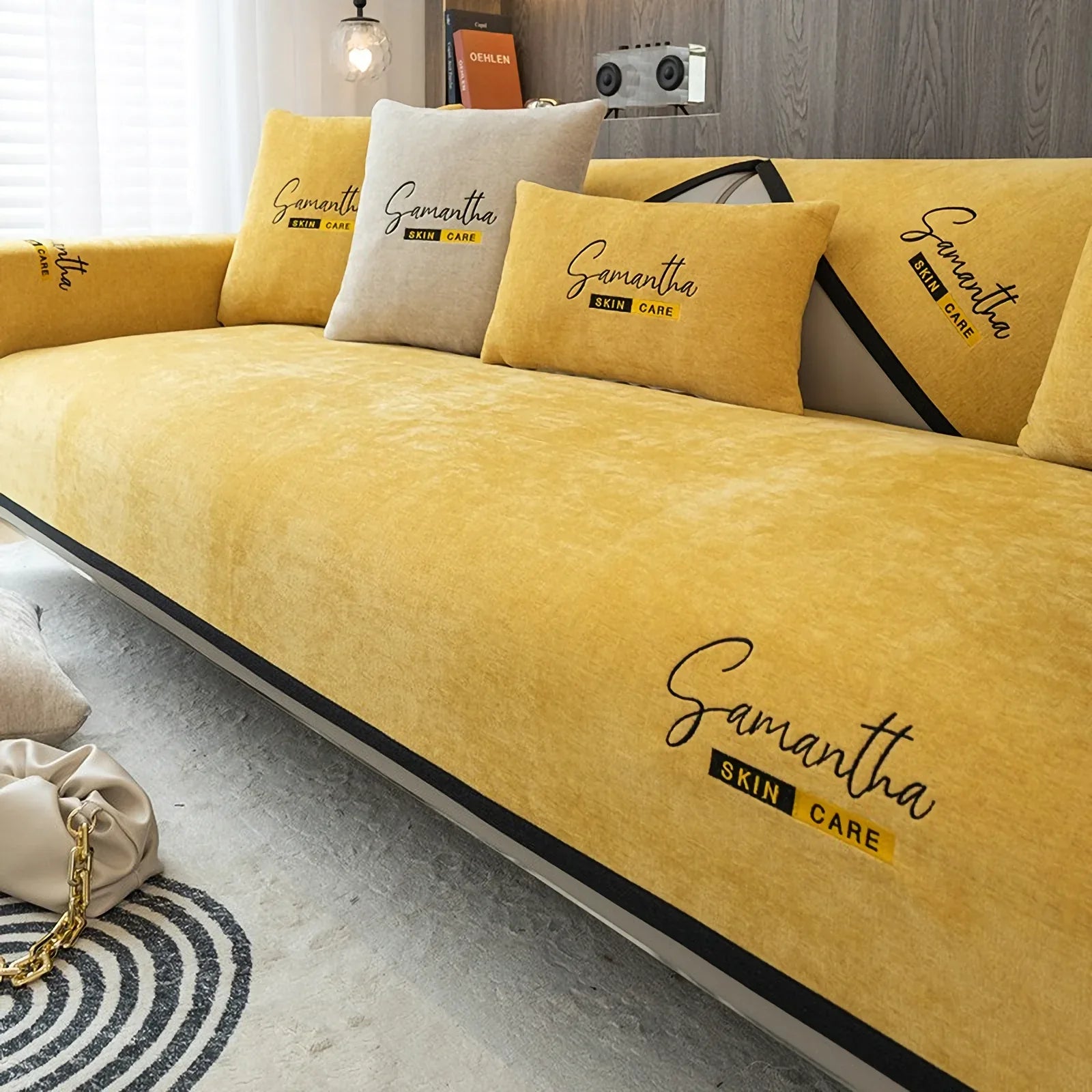 Non-Slip Cat Scratch Furniture Cover for Leather Sofas, Chenille Sofa Towels Covers I - TaroTextile