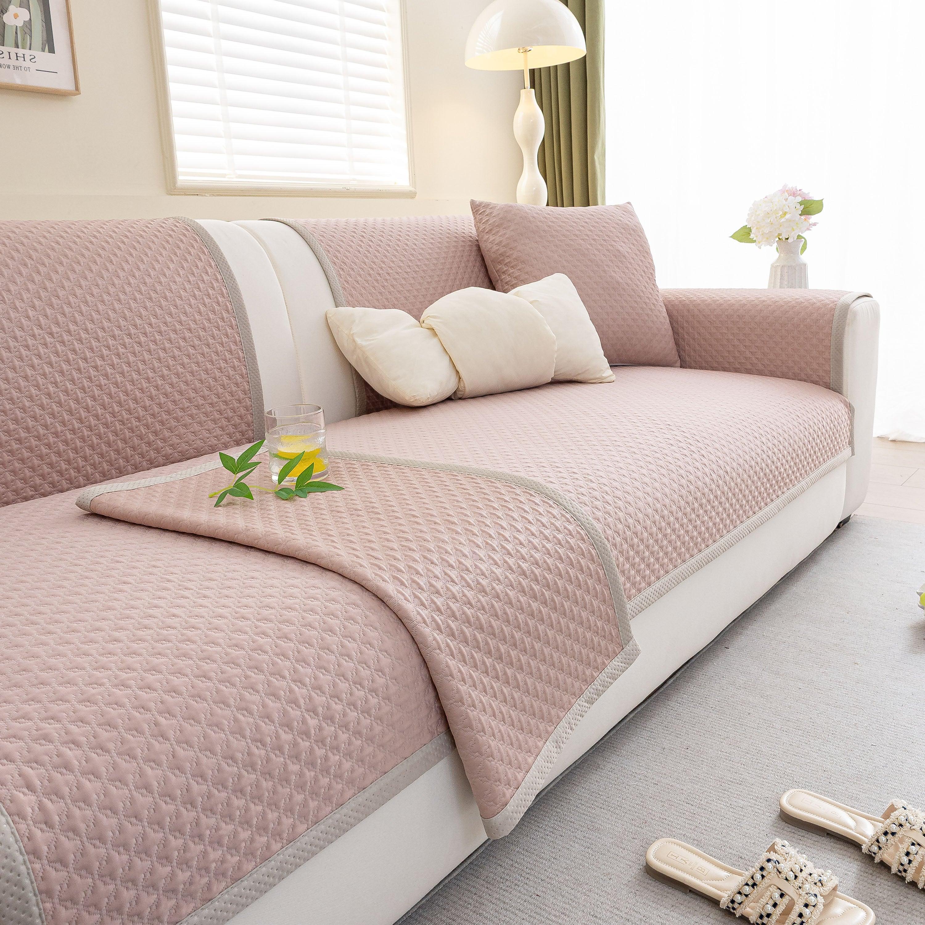 Non-Slip Diamond Quilted Sofa Cover, Separate Pieces Sectional Couch Protector - TaroTextile