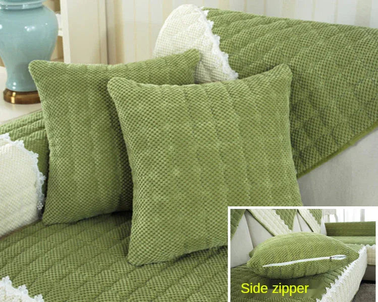 Non-Slip Sectional Couch Cover with Lace, Furniture Protector for Dogs, Pets, and Kids II - TaroTextile