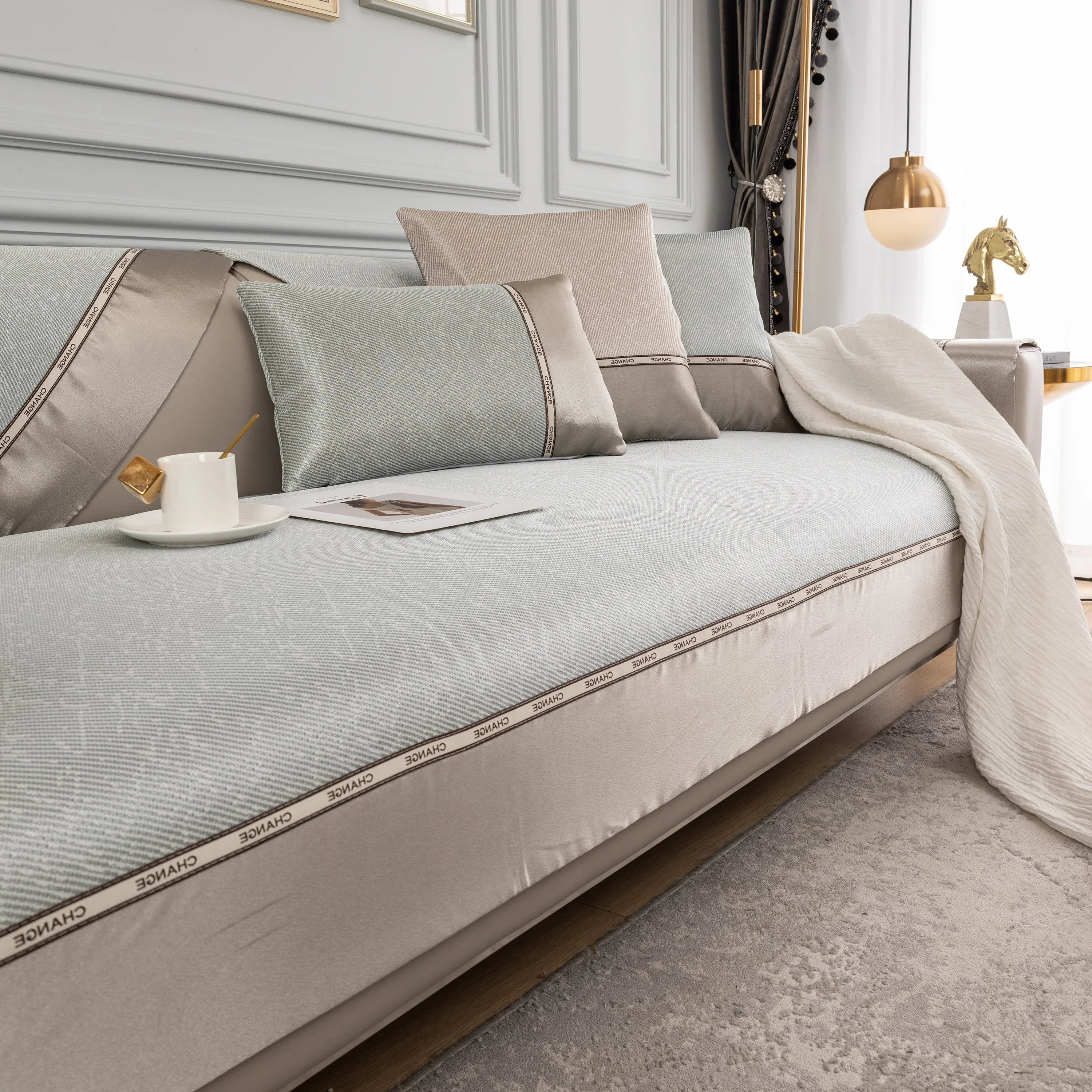 Non-Slip Universal Couch Covers for Sectional Sofas & Cushions - Slipcovers for Dogs and Pets - TaroTextile