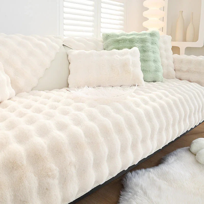 Non-slip Faux Fur Sofa Cover – Super Soft, Fluffy, and Stylish Couch Covers II - TaroTextile