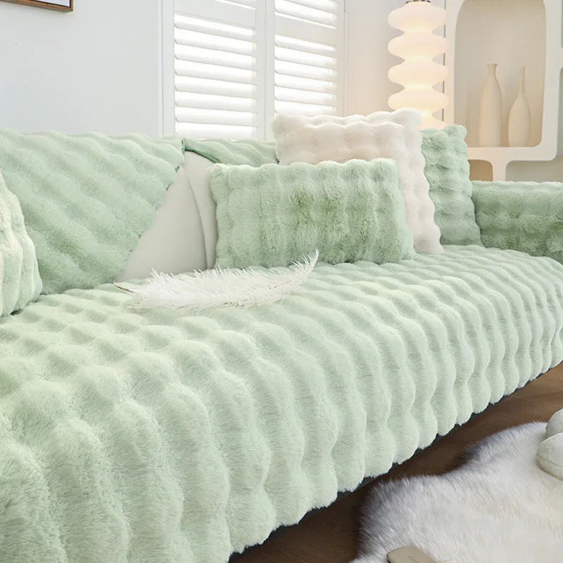 Non-slip Faux Fur Sofa Cover – Super Soft, Fluffy, and Stylish Couch Covers II - TaroTextile