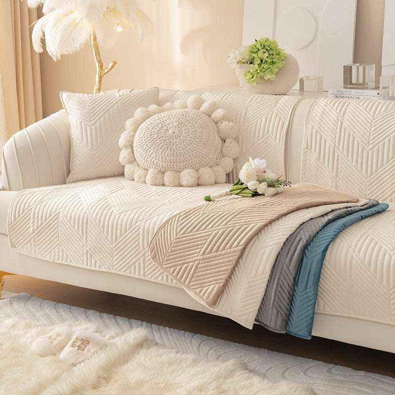 Non-slip Sofa Cover Universal Cozy Velvet Slipcovers Couch Chair Mat Cover - TaroTextile