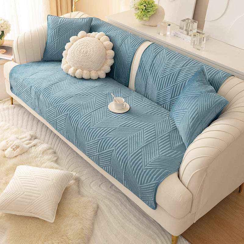 Non-slip Sofa Cover Universal Cozy Velvet Slipcovers Couch Chair Mat Cover - TaroTextile