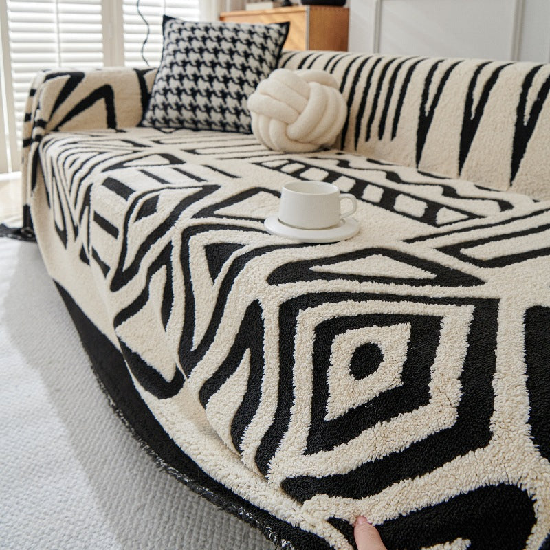 Boho Plush Couch Cover Bohemian Throw Blanket Cozy Chair Sofa Covers