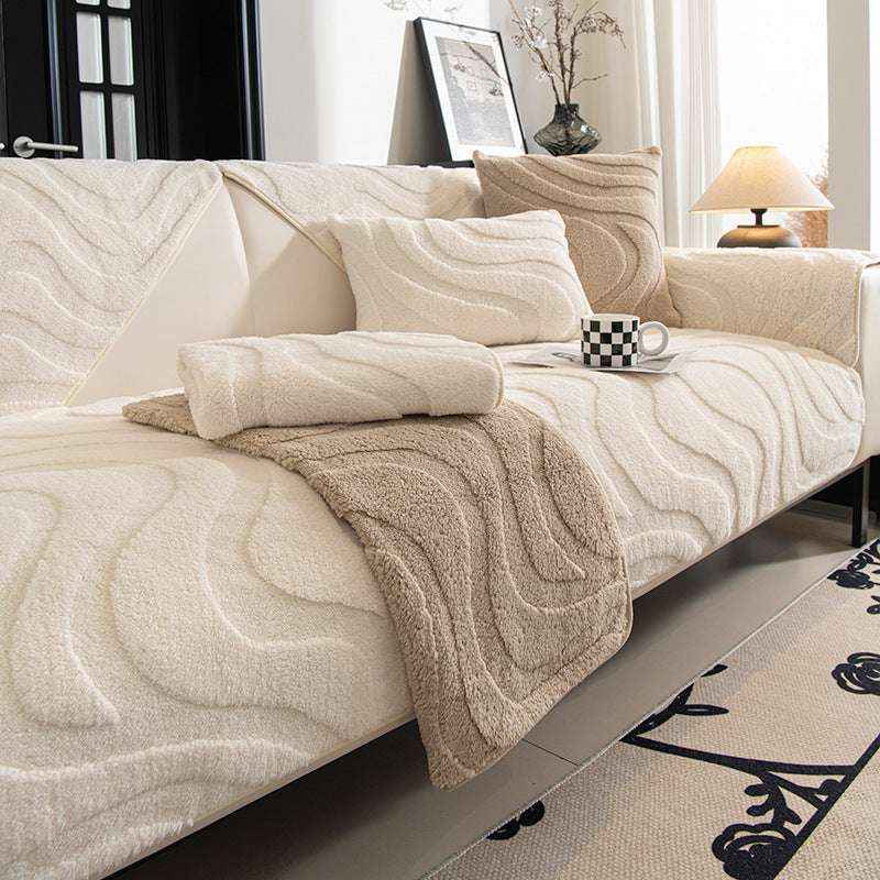 Pet-friendly Cozy Sofa Slipcover Soft Plush Futon Couch Protector Loveseat Mat