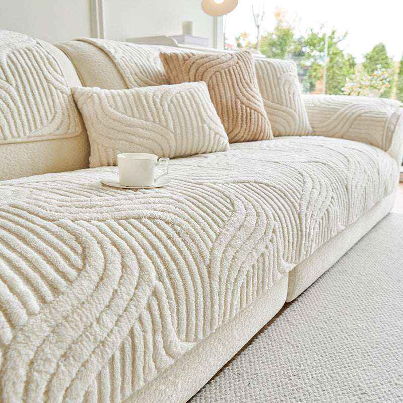 Thickened Non-slip Sofa Chair Mat Cozy Plush Couch Cushion Cover