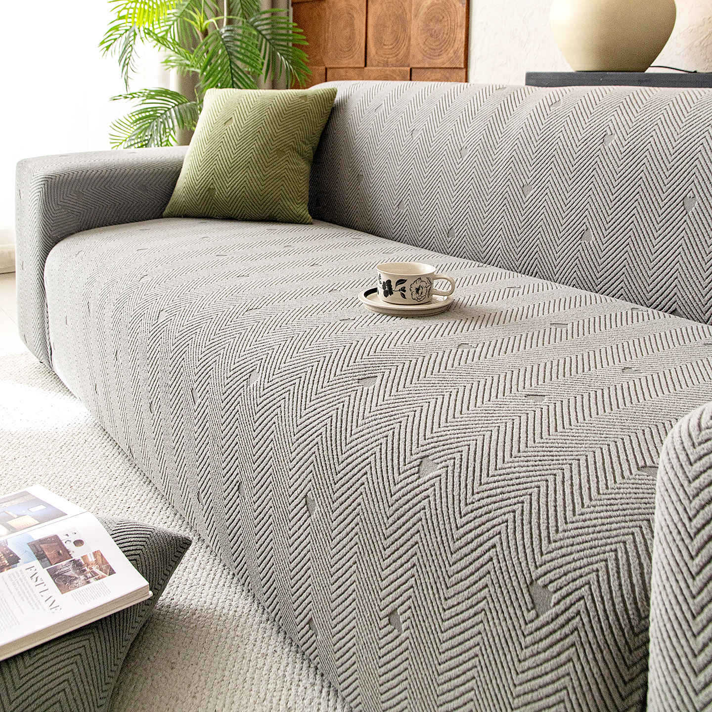 Cozy Stretchy Sofa Slipcover Elastic Flexible L-Shaped Sofa Cover