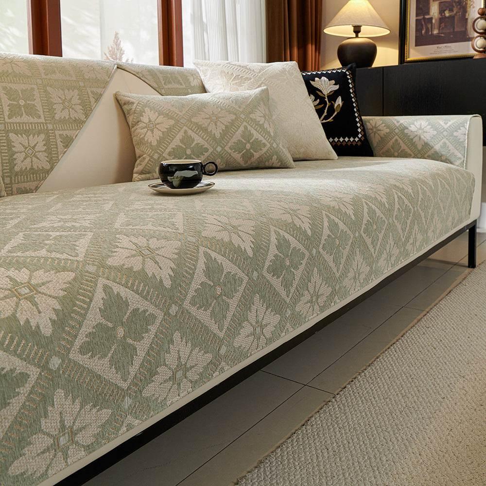 Chenille I-shaped Sofa Cover Universal Cushion Couch Cover Durable Slipcover - TaroTextile