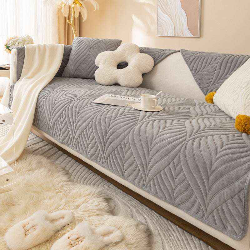 Soft Furry Velvet Plush Non-Slip Sofa Cover Sectional Couch Cover