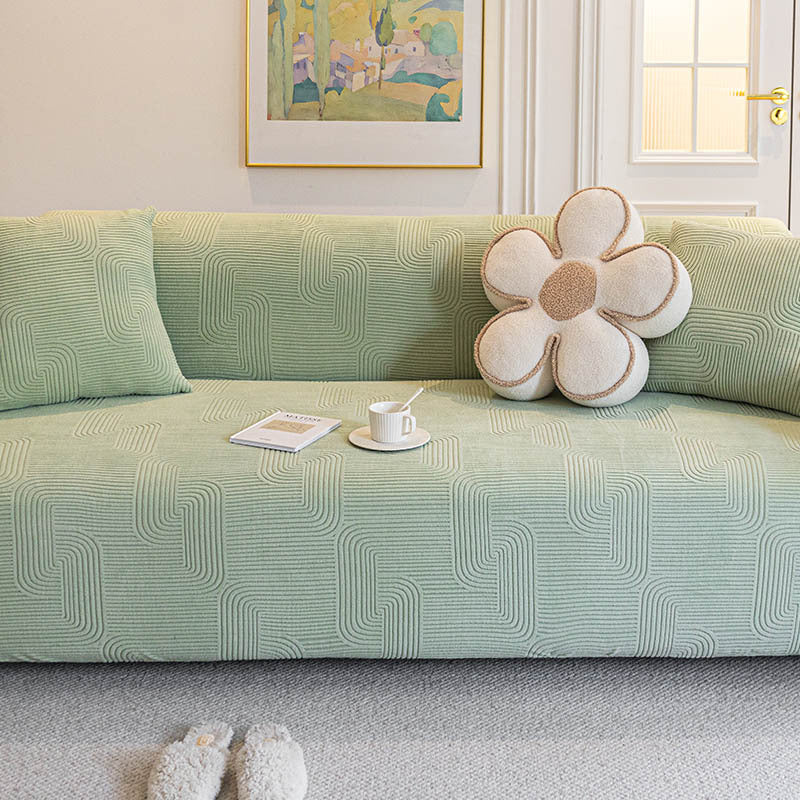 Modern Slipcovers Geometric Textured Stretchy Sofa Cover for Couch