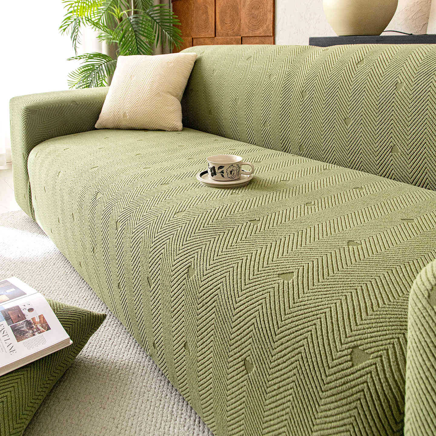 Cozy Stretchy Sofa Slipcover Elastic Flexible L-Shaped Sofa Cover