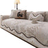 Durable Chenille Couch Cover with Scalloped Edge Non-Slip Modular Slipcover
