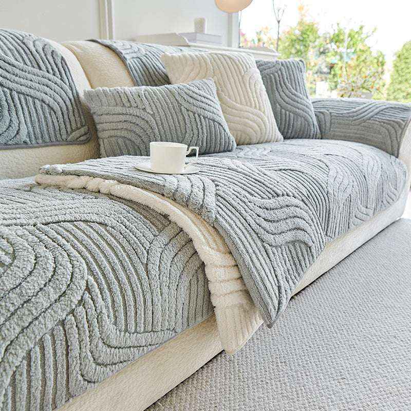 Thickened Non-slip Sofa Chair Mat Cozy Plush Couch Cushion Cover