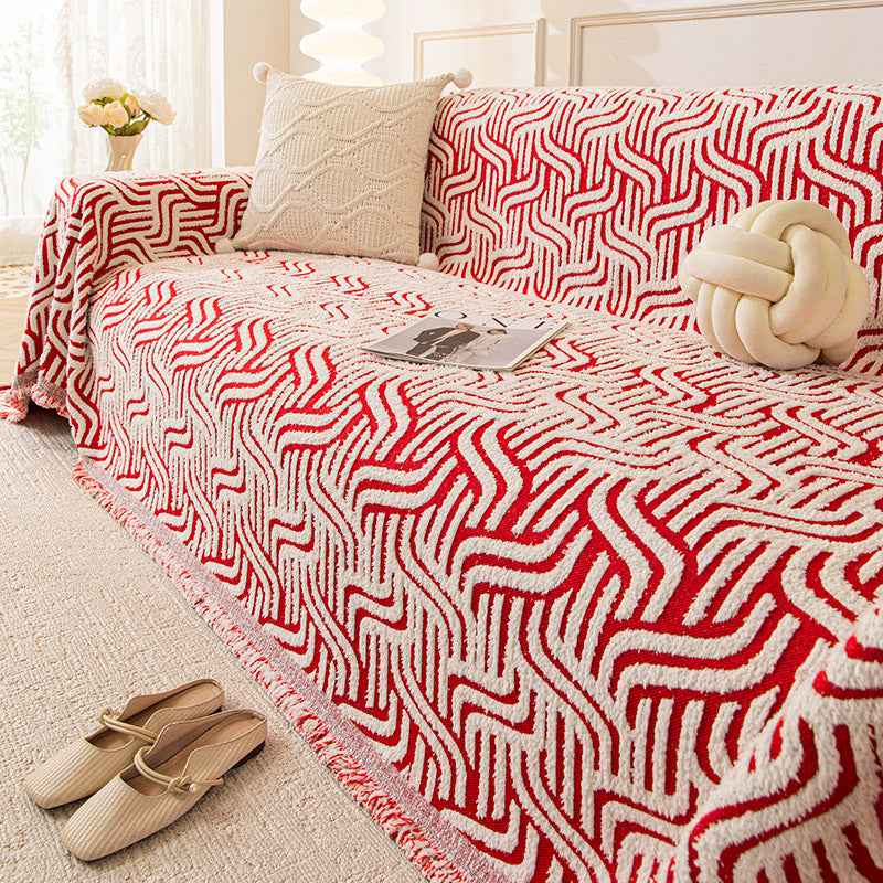 Plush Sherpa Sofa Throw Cover for Sectional Throw Blanket Furniture Protector