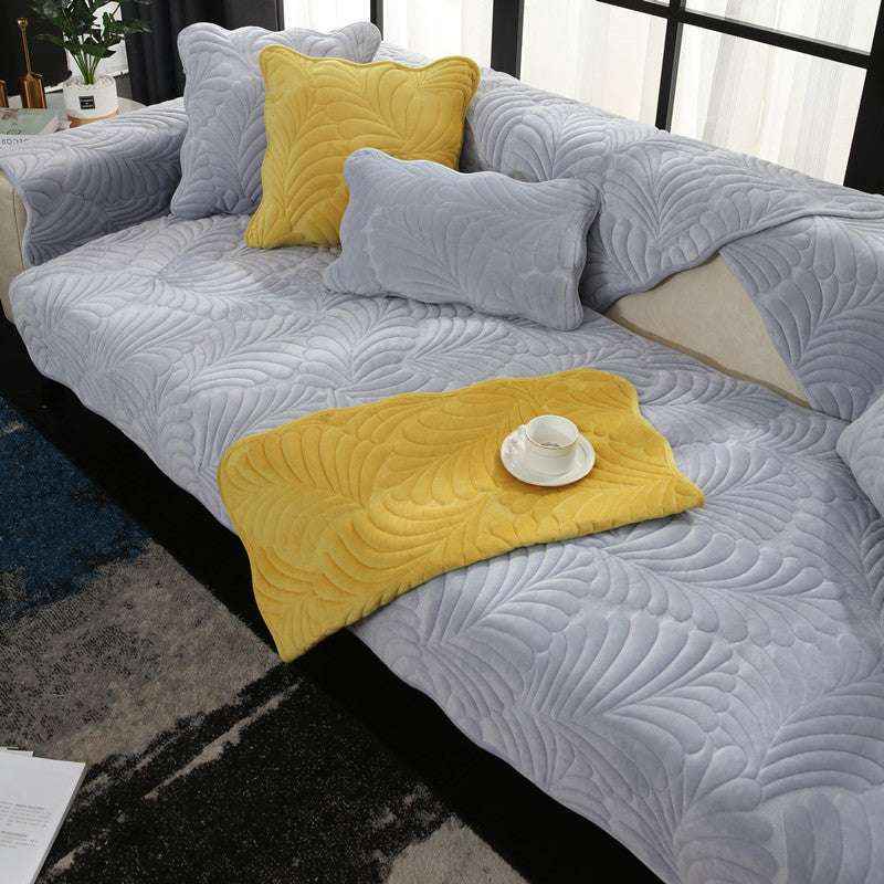 Cozy Non-slip Sofa Protector Velvet Sofa Cover Durable Cushion Couch Mat