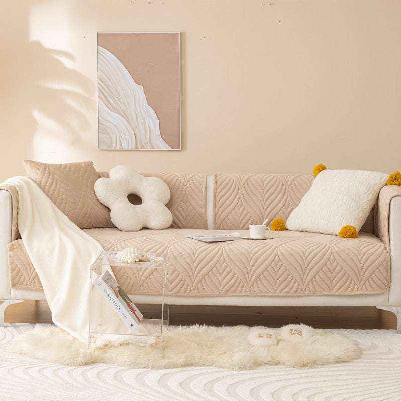 Soft Furry Velvet Plush Non-Slip Sofa Cover Sectional Couch Cover