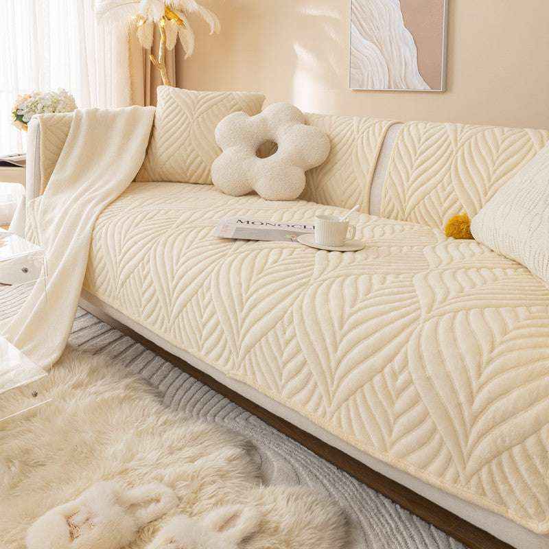 Soft Furry Velvet Plush Non-Slip Sofa Cover Sectional Couch Cover