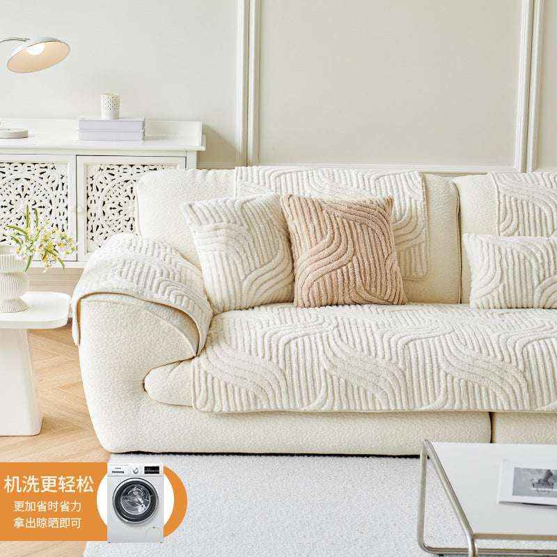 Thickened Non-slip Sofa Chair Mat Cozy Plush Couch Cushion Cover