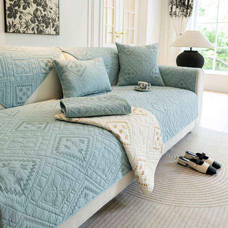 Skin-friendly Cotton Sofa Cover Anti-slip Couch Cover Soft Cushion Mat