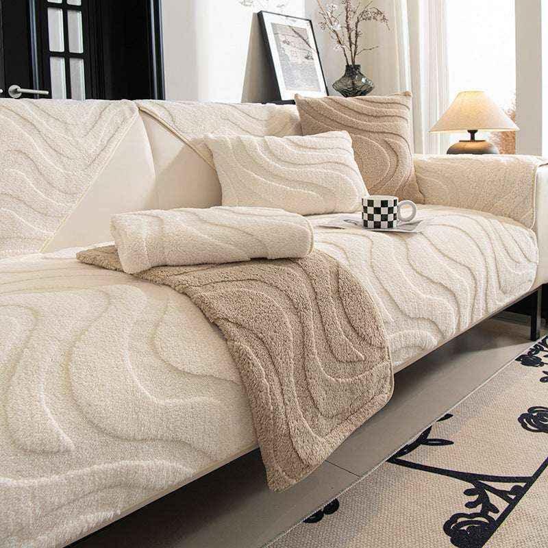Pet-friendly Cozy Sofa Slipcover Soft Plush Futon Couch Protector Loveseat Mat - TaroTextile