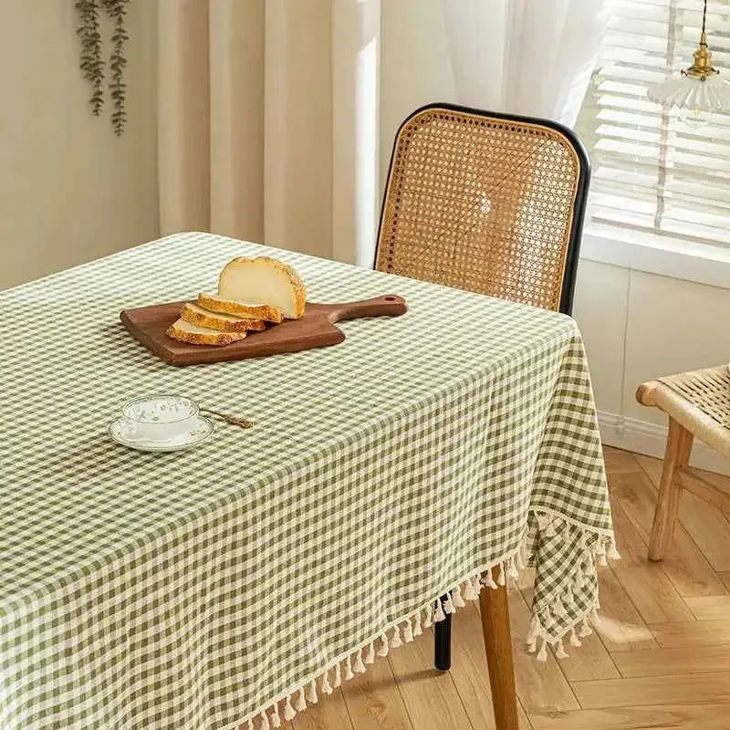 Plaid Tablecloth for Dining Table Durable Thickened Tea Table Cover - TaroTextile