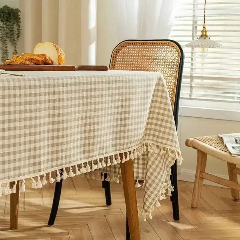 Plaid Tablecloth for Dining Table Durable Thickened Tea Table Cover - TaroTextile