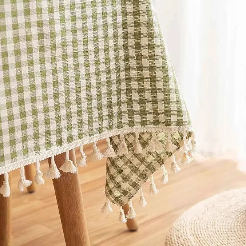 Plaid Tablecloth for Dining Table Durable Thickened Tea Table Cover - TaroTextile
