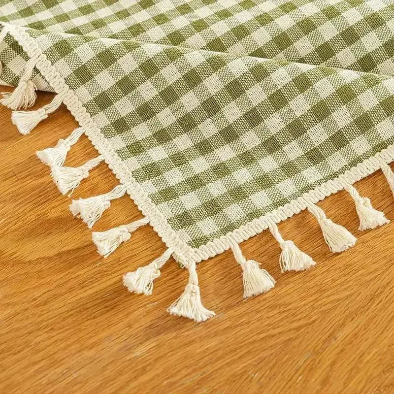 Plaid Tablecloth for Dining Table Durable Thickened Tea Table Cover - TaroTextile