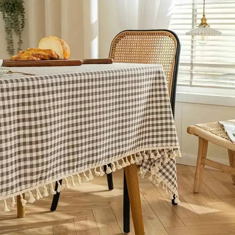 Plaid Tablecloth for Dining Table Durable Thickened Tea Table Cover - TaroTextile