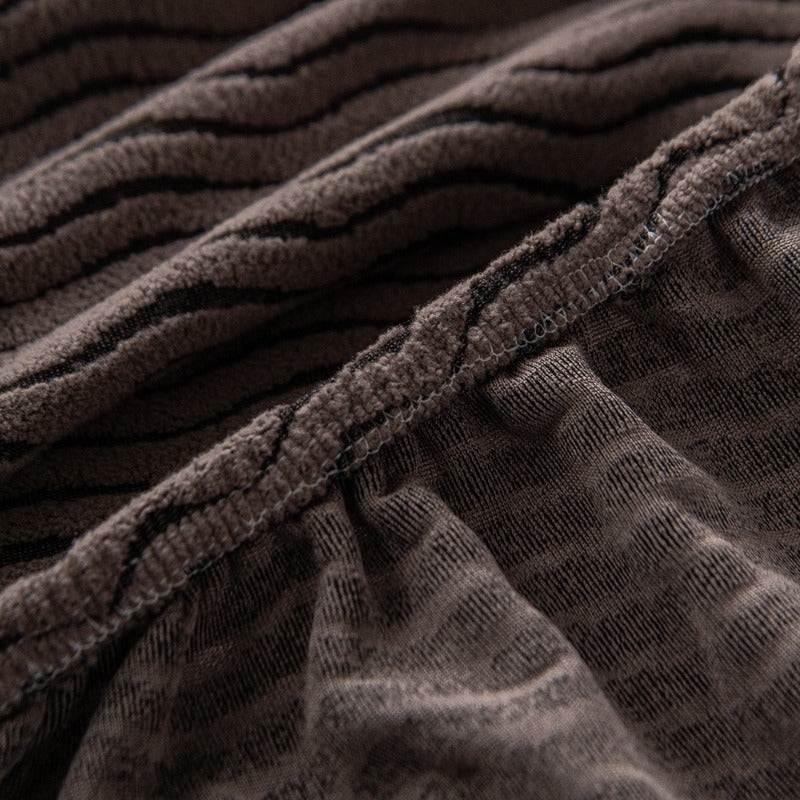 Plush Fleece Stretchy Sofa Cove Soft Cozy Textured Geometric Couch Cover - TaroTextile