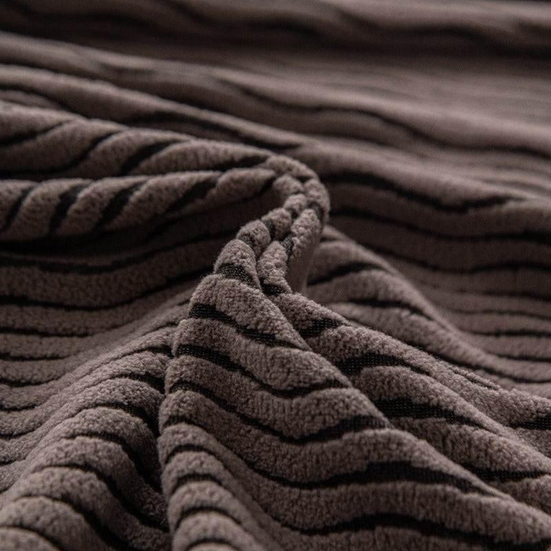 Plush Fleece Stretchy Sofa Cove Soft Cozy Textured Geometric Couch Cover - TaroTextile