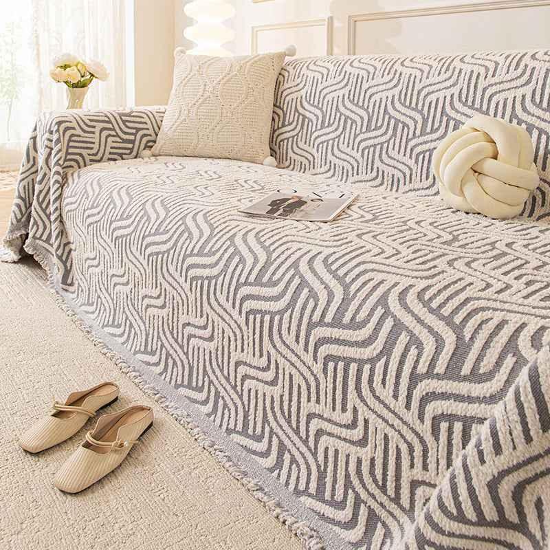 Plush Sherpa Sofa Throw Cover for Sectional Throw Blanket Furniture Protector - TaroTextile