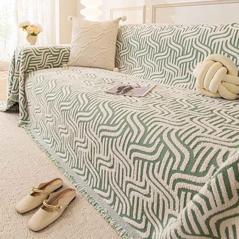 Plush Sherpa Sofa Throw Cover for Sectional Throw Blanket Furniture Protector - TaroTextile