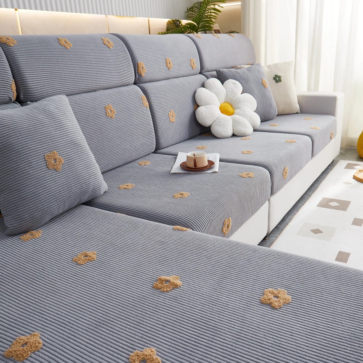 Polar Fleece Sofa Cushion Covers for Sofa 1/2/3/4 Seater, Best Seat Covers for Dogs, Pet Couch Protector - TaroTextile