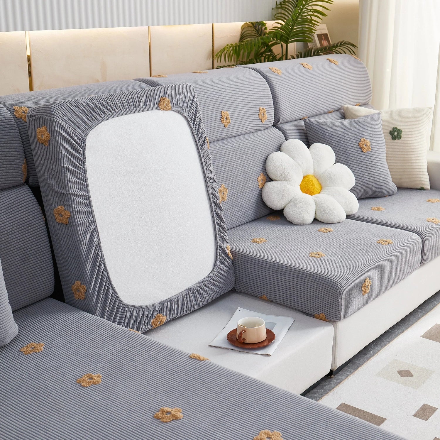 Polar Fleece Sofa Cushion Covers for Sofa 1/2/3/4 Seater, Best Seat Covers for Dogs, Pet Couch Protector - TaroTextile