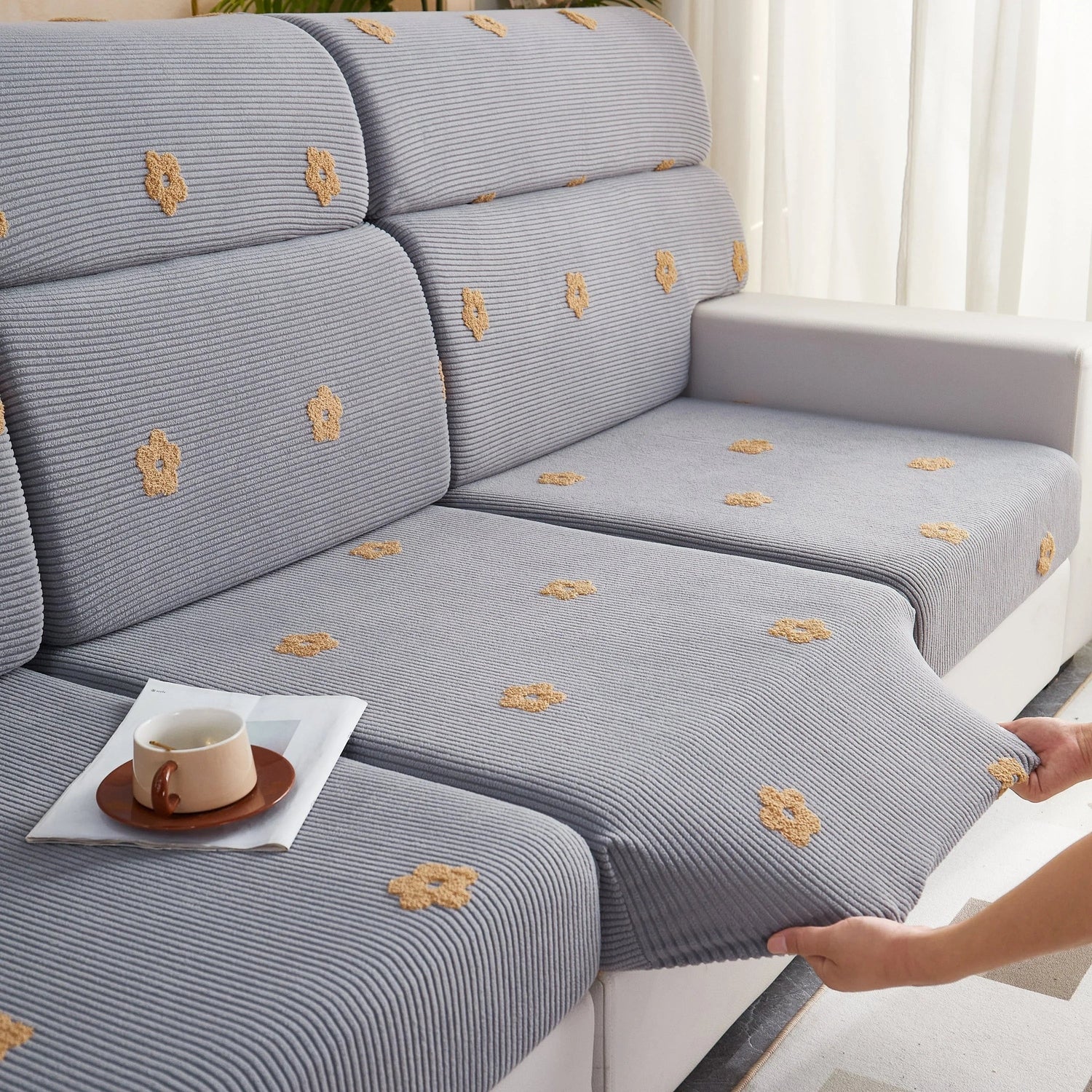 Polar Fleece Sofa Cushion Covers for Sofa 1/2/3/4 Seater, Best Seat Covers for Dogs, Pet Couch Protector - TaroTextile