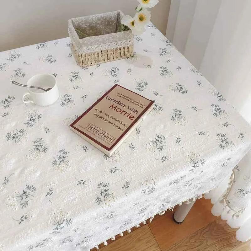 Rectangle Table Cloth Cotton Linen Table Cover for Kitchen Dinning - TaroTextile