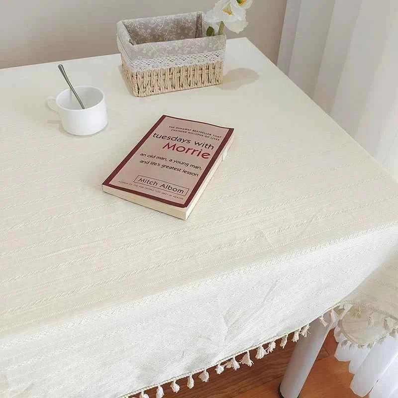 Rectangle Table Cloth Cotton Linen Table Cover for Kitchen Dinning - TaroTextile