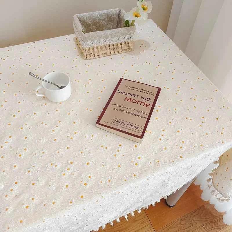 Rectangle Table Cloth Cotton Linen Table Cover for Kitchen Dinning - TaroTextile
