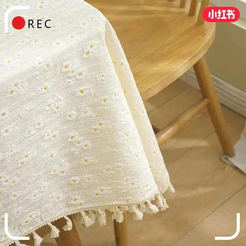 Rectangle Table Cloth Cotton Linen Table Cover for Kitchen Dinning - TaroTextile