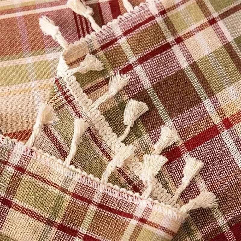 Rustic Plaid Thanksgiving Table Decor Christmas Tabletop Table Cloth - TaroTextile