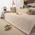 Luxury Elegant Chenille Sofa Throw Cover with Floral Embroidered Lace & Pom-Pom Trim