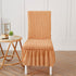 Premium Textured Seersucker High-Stretch Washable Dining Chair Slipcovers with Skirt