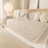 Sofa Cover Throw with Lace Trim & Pom-Pom Fringe, Decorative Couch Cover Blanket
