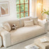 Floral Cotton Quilted Sofa Cover, Non-Slip Couch Protector with Scalloped Edges