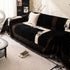 Jacquard Floral Band Sofa Cover with Tassels, Thick Textured Couch Throw Blanket