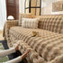 Thick Faux Fur Sofa Cover Fluffy Plush Warm Sofa Slipcover Furniture Protector for Couch Bed