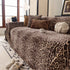 Leopard Print Flannel Sofa Throw Cover, Soft Couch Protector for Pets, Kids & Home