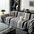 Striped Chenille Sofa Throw Covers, Boho Style Cozy Couch Protector Blanket